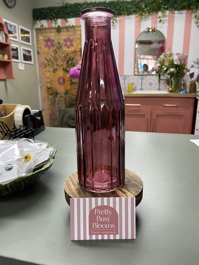 Slim Pink Glass Vase