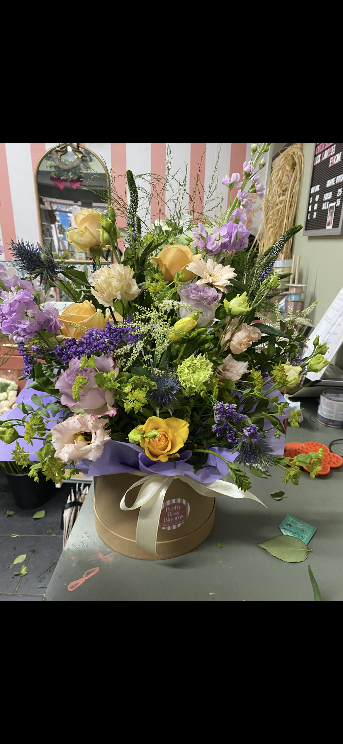Pastel Hat Box Flowers