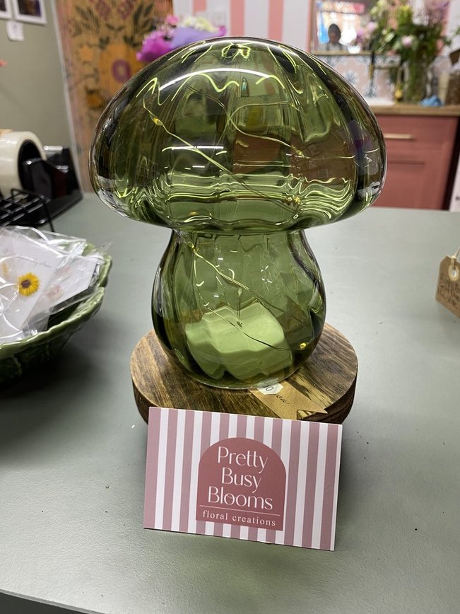 Glass Light Up Mushroom