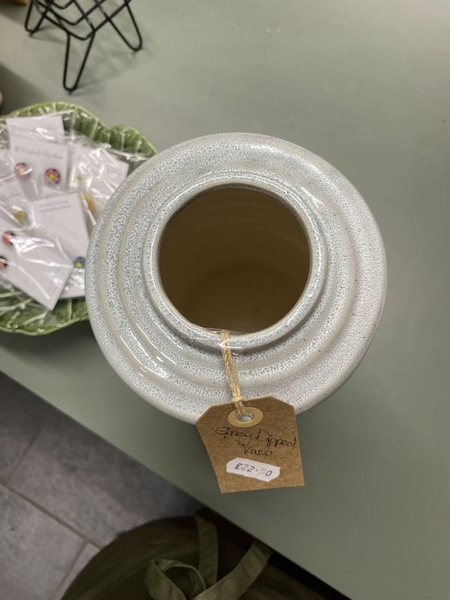 Grey Dipped Vase - Tall