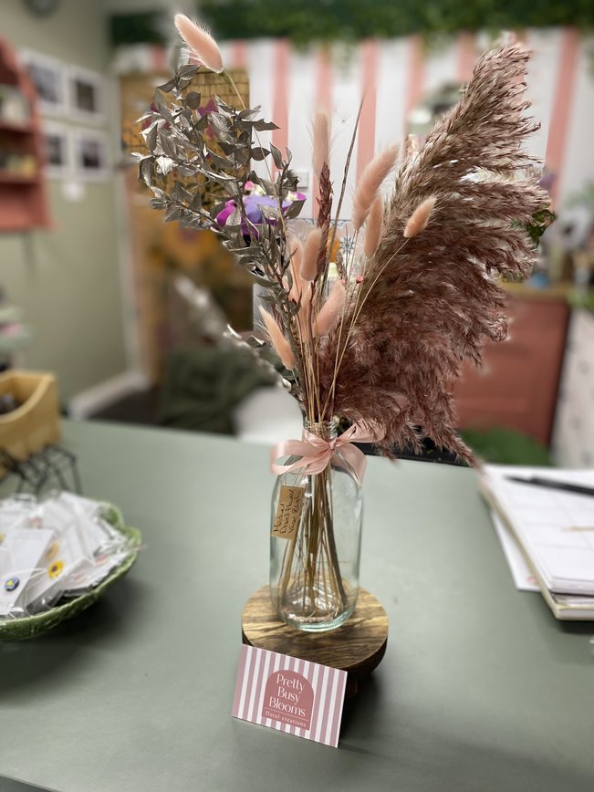 Pink Pampas & Bunny Tail Bottle