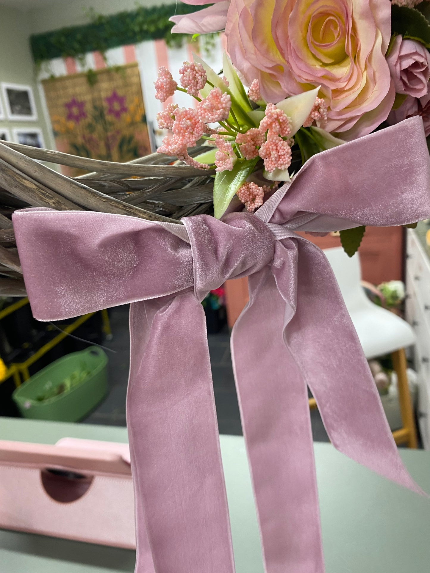 Peony Wicker Wreath