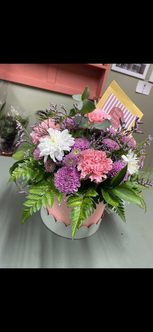 Pastel Hat Box Flowers