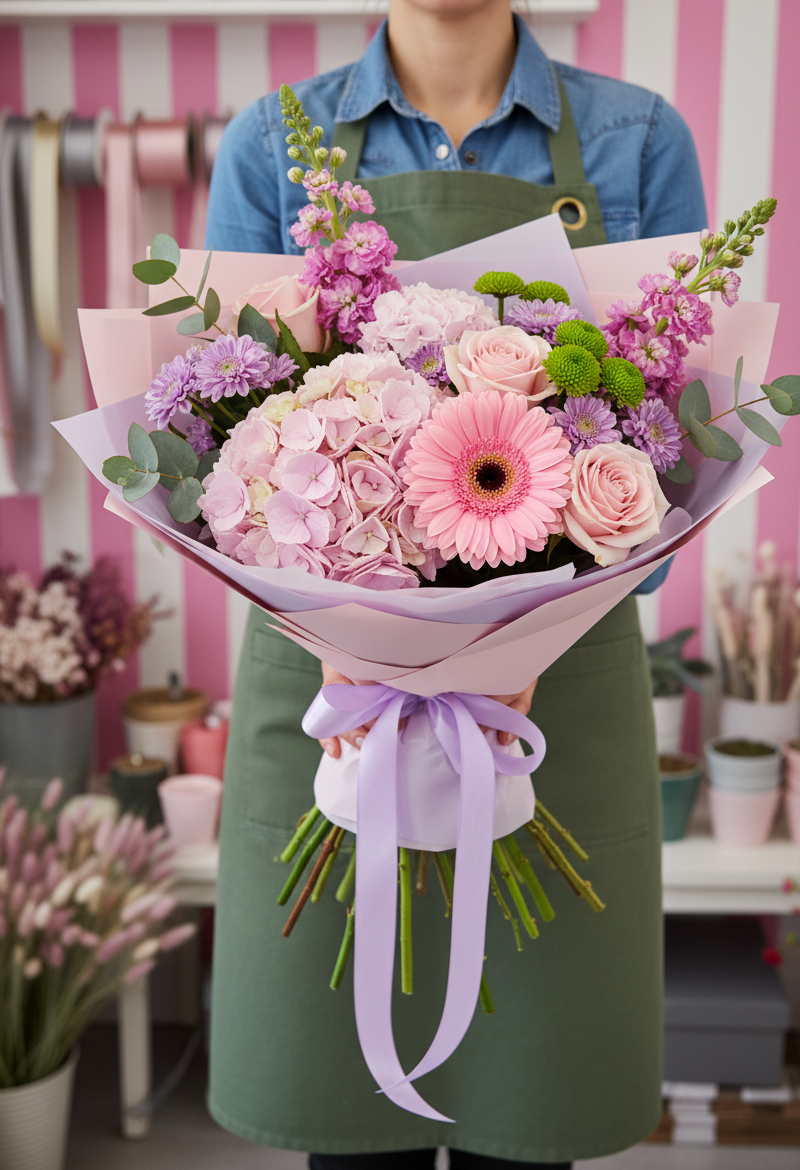 Soft Pastel Hand-Tied Bouquet