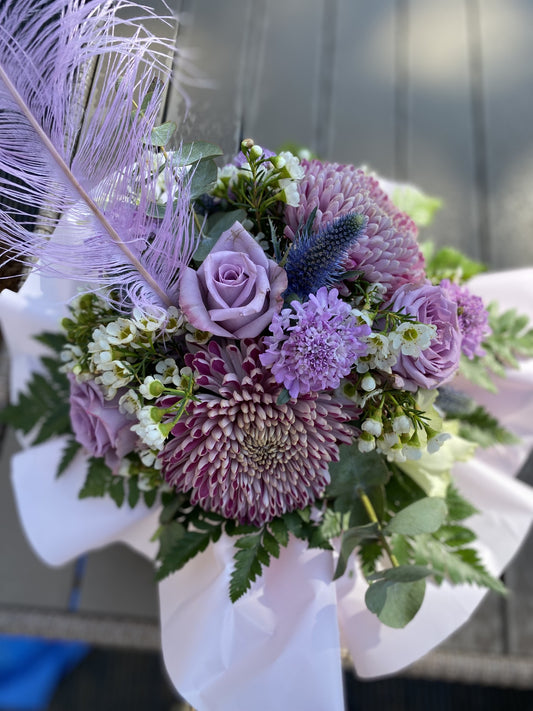 Pastel Pink and Lilac Hat Box Flowers - Small