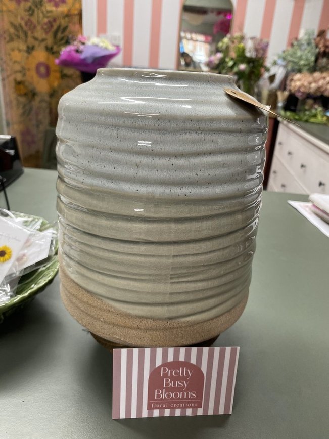Grey Dipped Vase - Medium